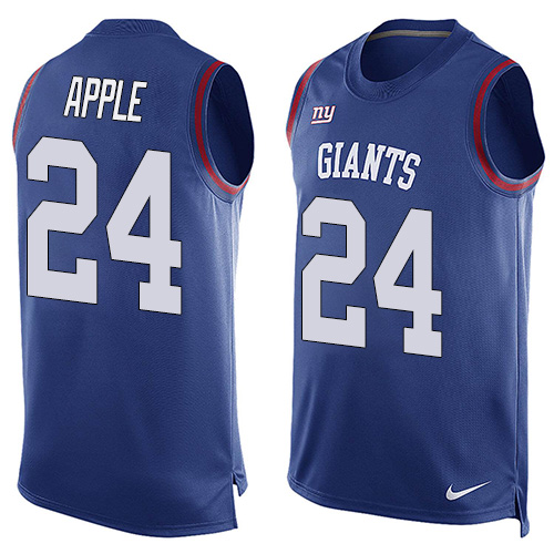 Men's Limited Eli Apple Nike Jersey Royal Blue - #24 Player Name & Number Tank Top NFL New York Giants